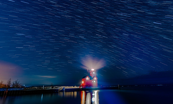 Streaks over Big Red